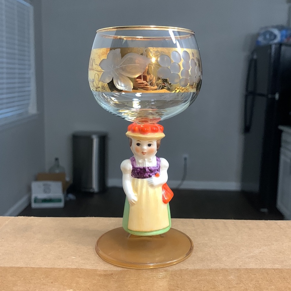 Vintage Goebel Hummel Wine Glass